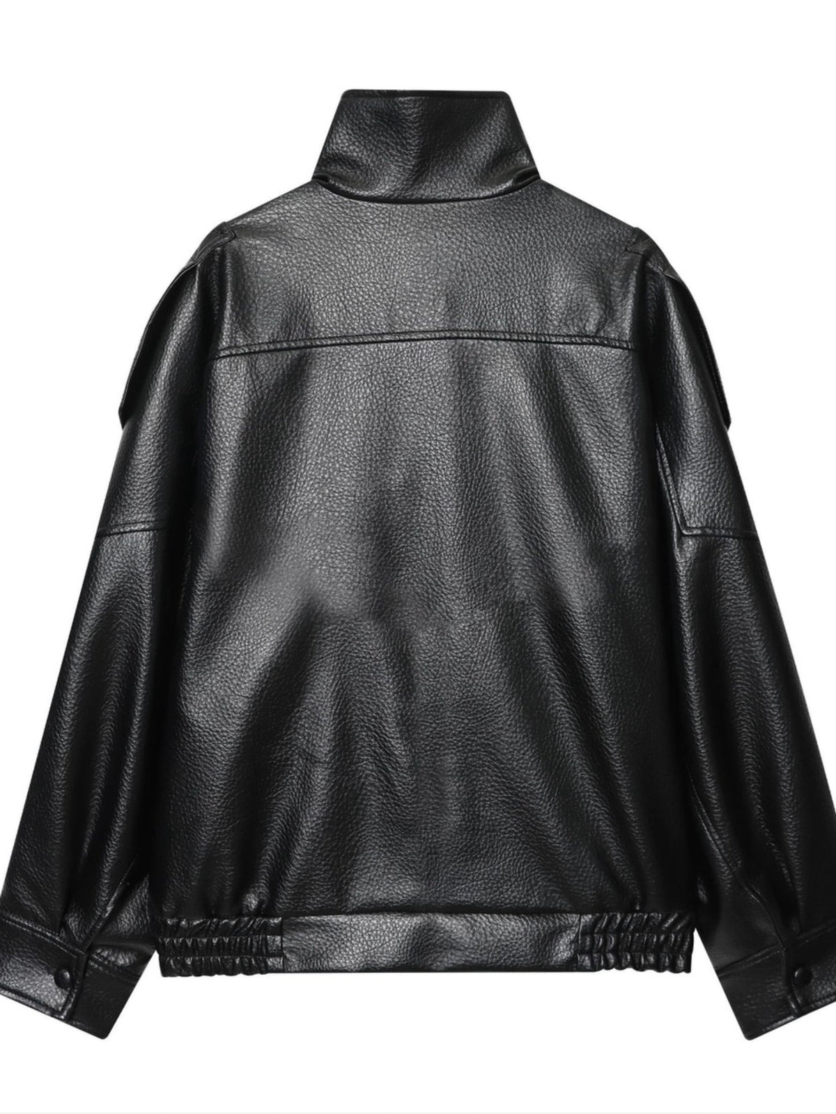 Women's Faux Leather Asymmetric Zip Cropped Jacket