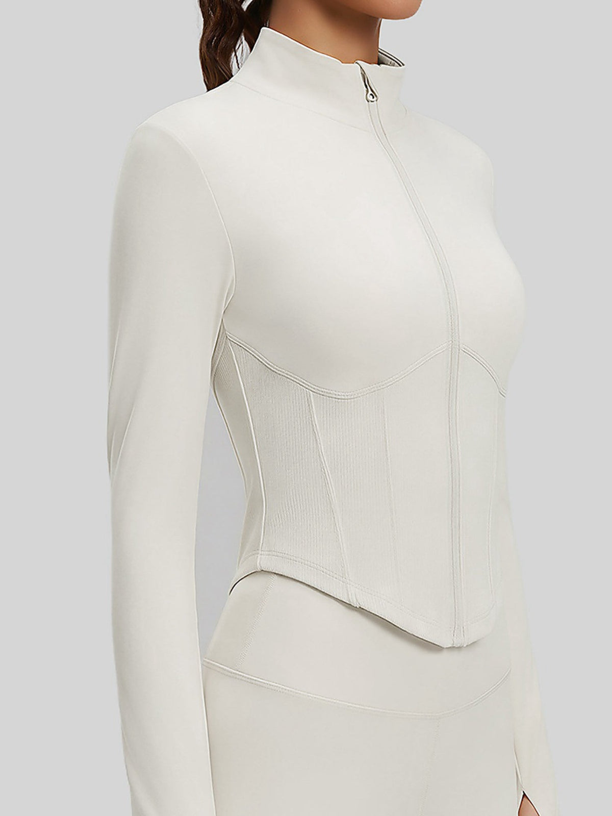 Women's Sculpting Full-Zip Active Jacket with Stand-Up Collar