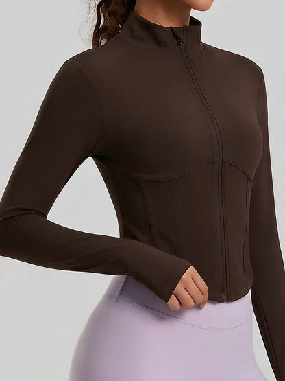 Women's Sculpting Full-Zip Active Jacket with Stand-Up Collar