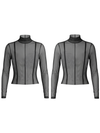 Sexy Sheer Mesh Not Including Inner Wear Long Sleeves