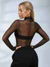 Sexy Sheer Mesh Not Including Inner Wear Long Sleeves