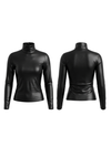 Sexy Glossy PU Faux Leather Long Sleeves