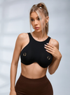Fashion Perforated Metal Ring-Accent Sports Bras