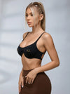 Fashion Perforated Metal Ring-Detailed Sports Bras