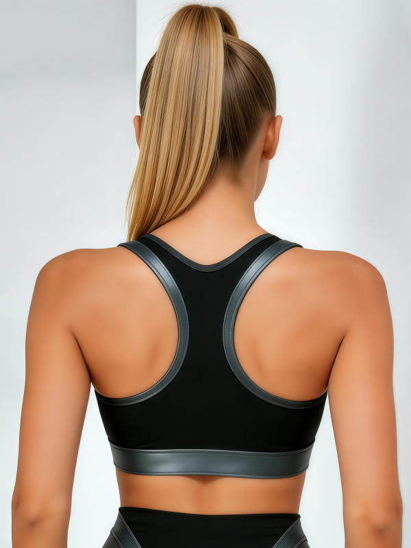 Two-Tone Panel Sports Bra & High Cut Leggings Set