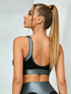 Square Neck Contrast Trim Sports Bra & Panel Leggings
