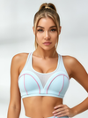 Mesh Panel Pink Piping Sheer Light Blue Active Set