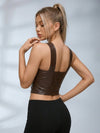 Crisscross Halter Croc Embossed Leather Tank Top