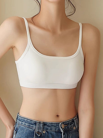 Women's Ribbed Scoop Neck Wireless Bralette