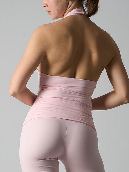 Women's Halter Neck Deep V Crop Top