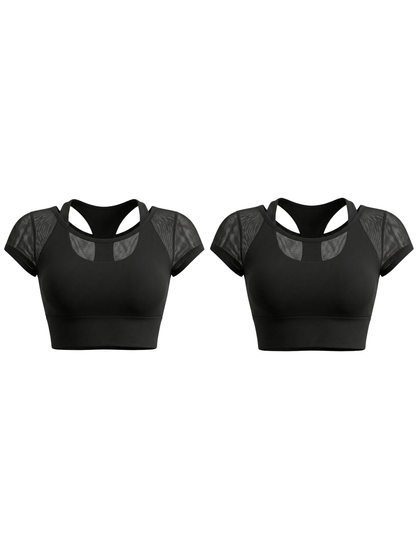 Mesh Breathable Yoga Short Sleeves