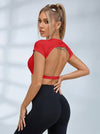 Backless With Pads Cropped Short Sleeves