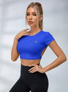 Backless With Pads Cropped Short Sleeves