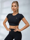 Backless With Pads Cropped Short Sleeves