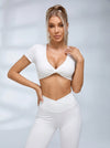 Twist Hollow Out Short Sleeves