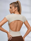 Sexy Backless Breathable Short Sleeves
