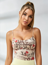 Graffiti Print Bubble Hem Skirt Suit