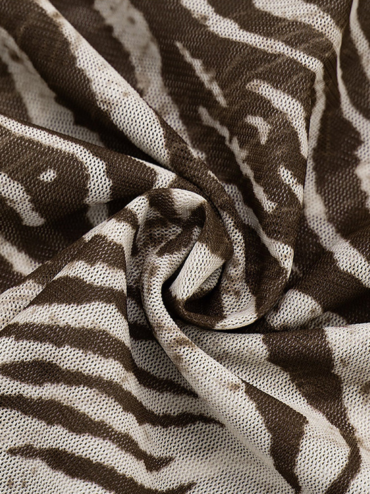 Zebra Print Sheer Mesh V-Neck Cropped Cami Top