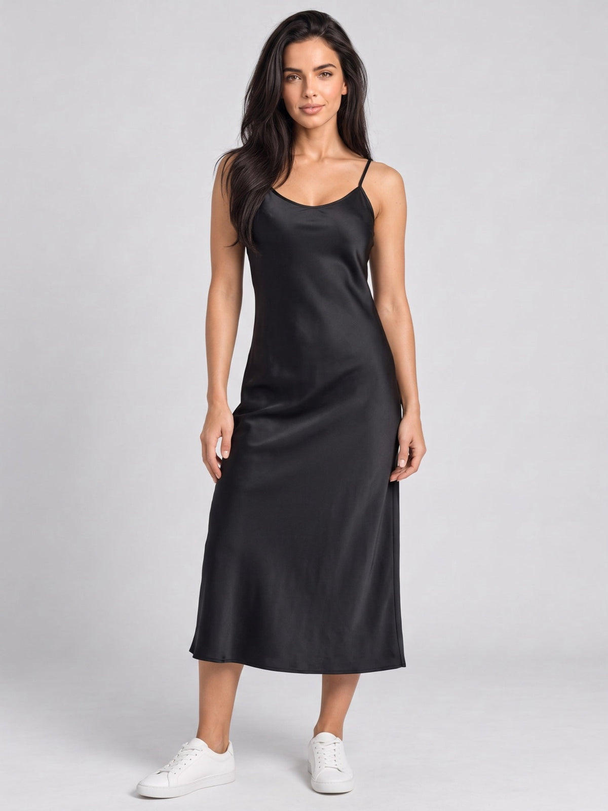 Elegant V-Neck Satin Slip Dress