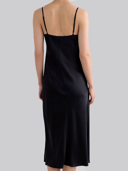 Elegant V-Neck Satin Slip Dress