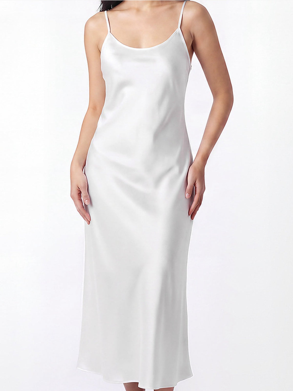 Elegant V-Neck Satin Slip Dress