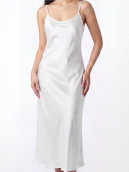 Elegant V-Neck Satin Slip Dress