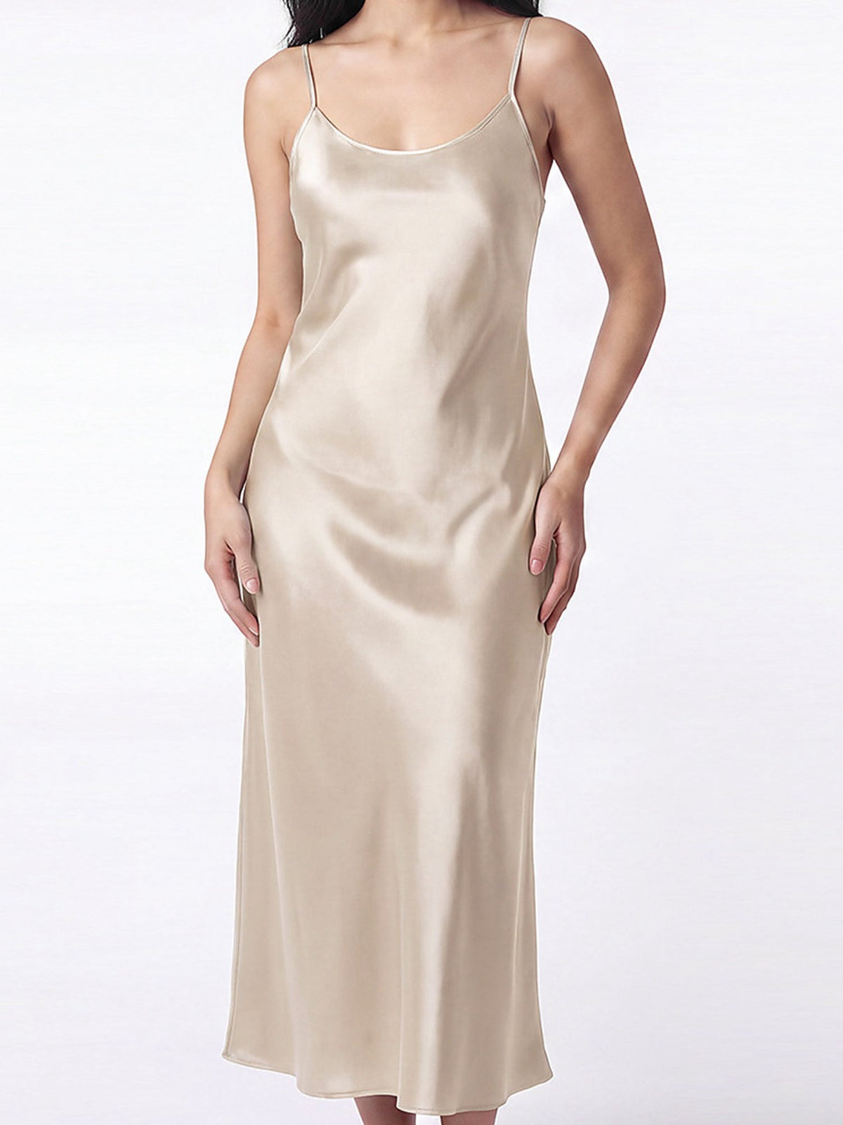 Elegant V-Neck Satin Slip Dress