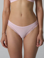 Lace Trim Low-Rise Thong Panties
