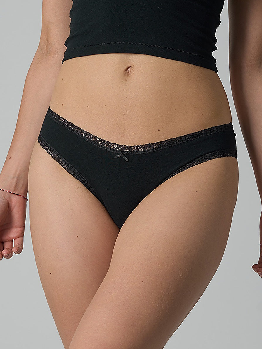 Lightweight Cotton Lace Trim Briefs