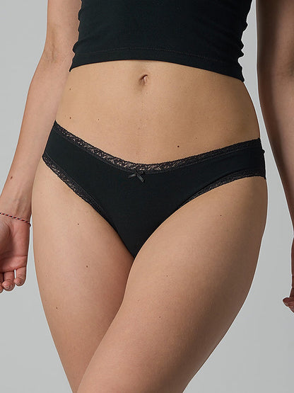 Lightweight Cotton Lace Trim Briefs