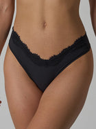 Lace Trim High-Cut V-Front Thong Panty