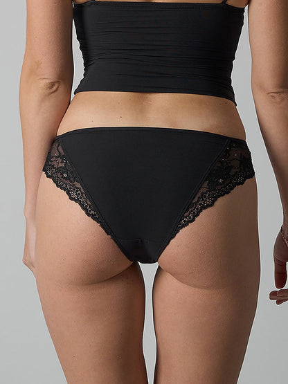 Lace Trim Mid-Rise Panties