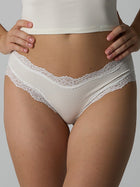 Women's High Waist Lace Trim Modal Briefs