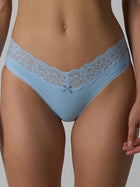 Low-Rise Lace Trim Cotton Blend Briefs