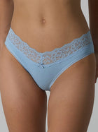 Low-Rise Lace Trim Cotton Blend Briefs