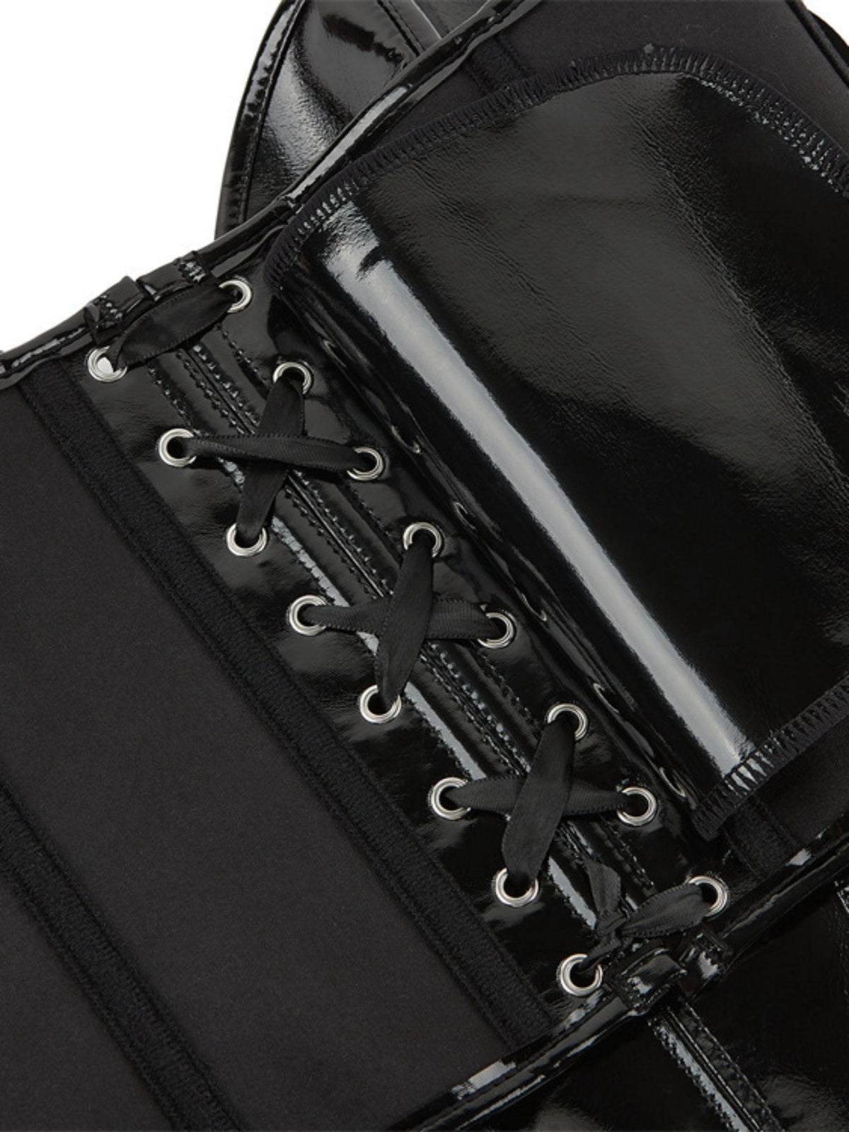 Glossy PU Strapless Waist Trainer Corset