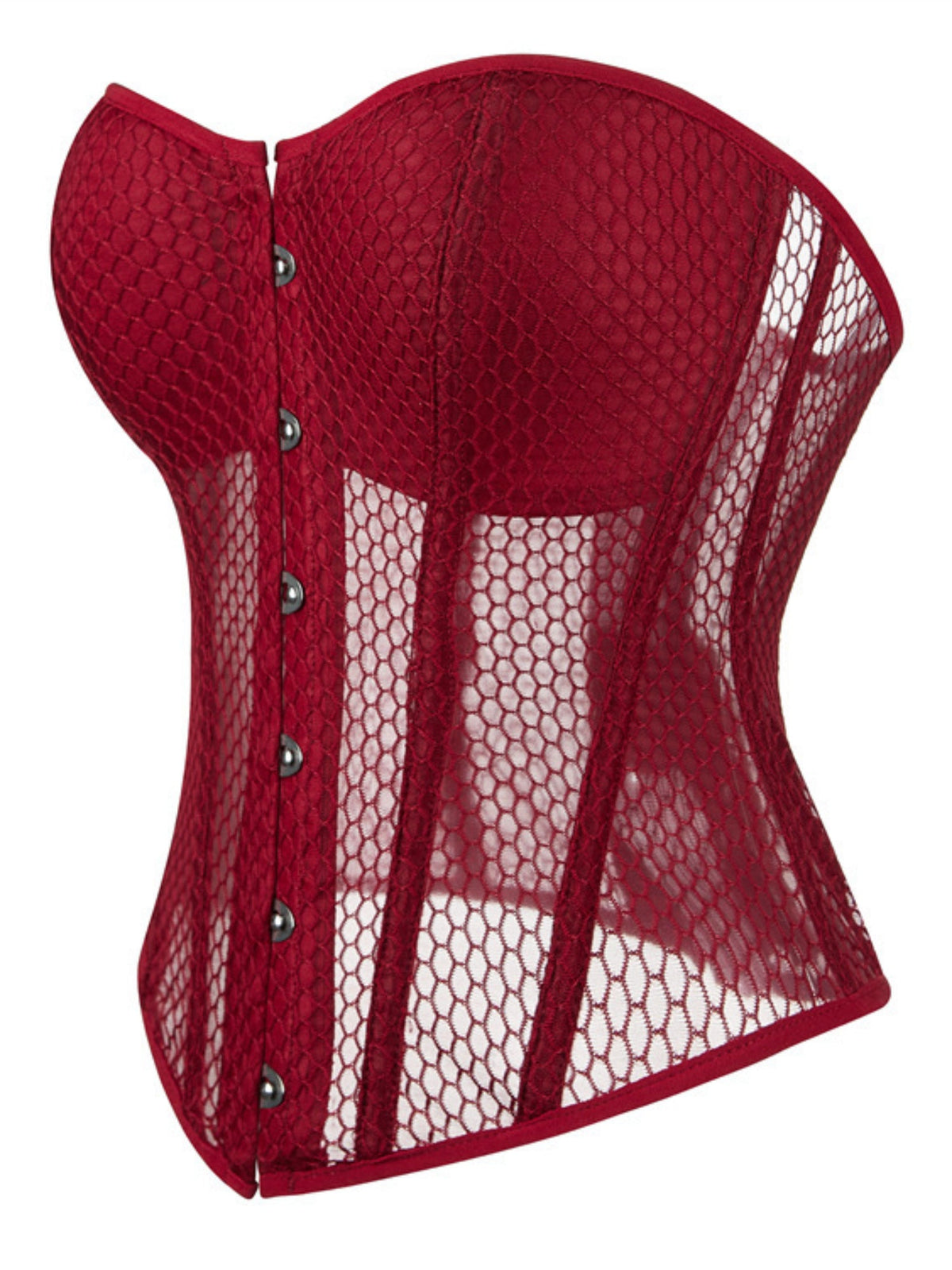 Sheer Mesh Strapless Corset Top