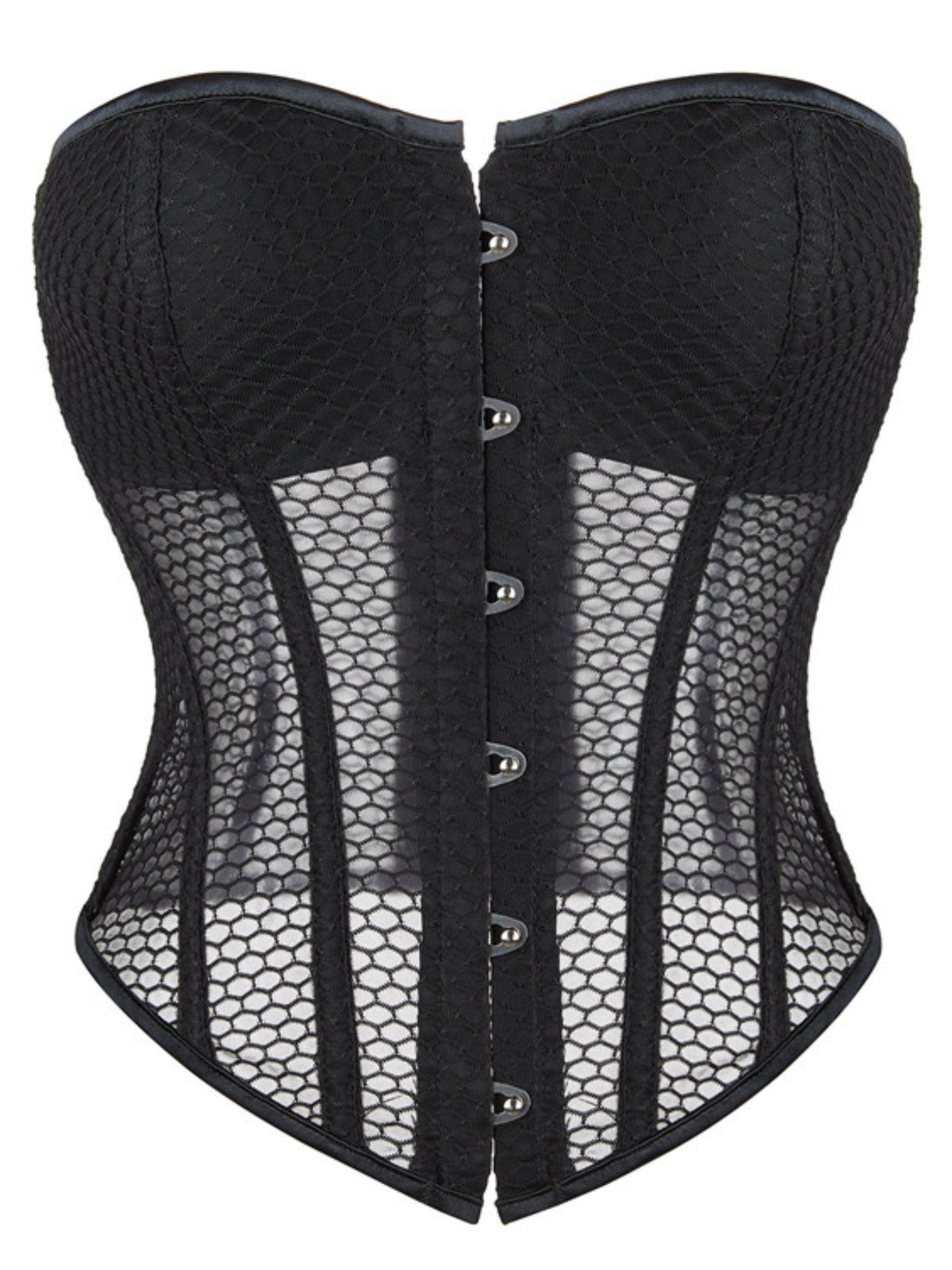 Sheer Mesh Strapless Corset Top