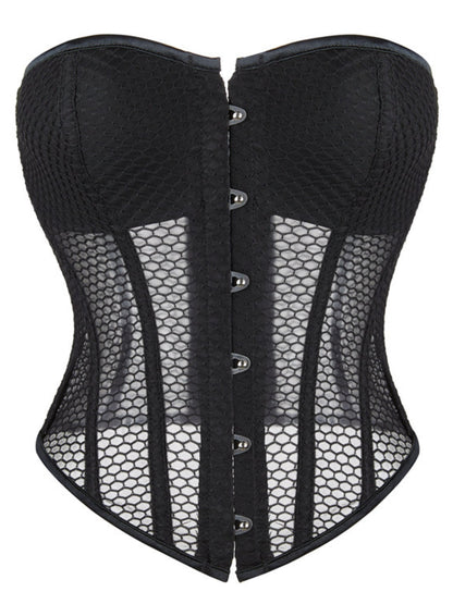Sheer Mesh Strapless Corset Top