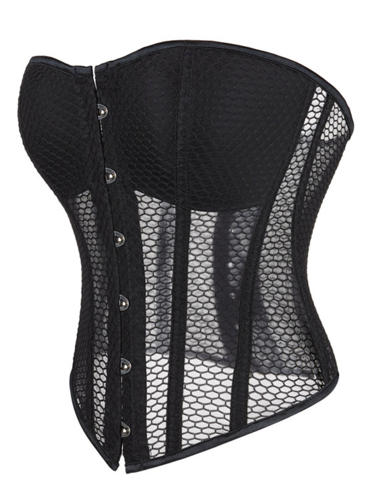Sheer Mesh Strapless Corset Top