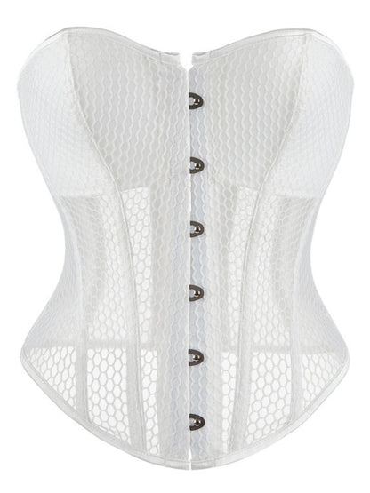 Sheer Mesh Strapless Corset Top