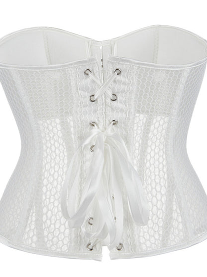Sheer Mesh Strapless Corset Top