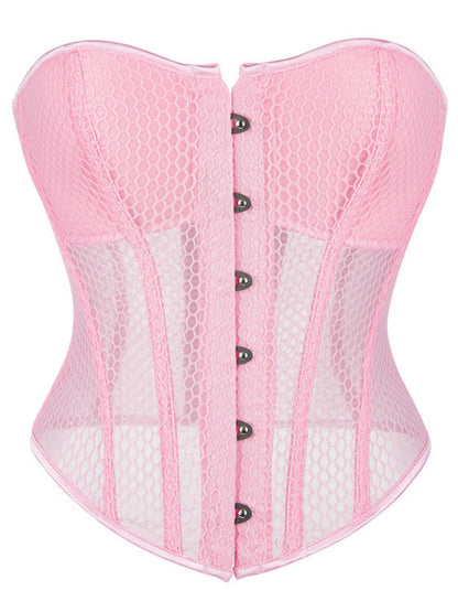 Sheer Mesh Strapless Corset Top