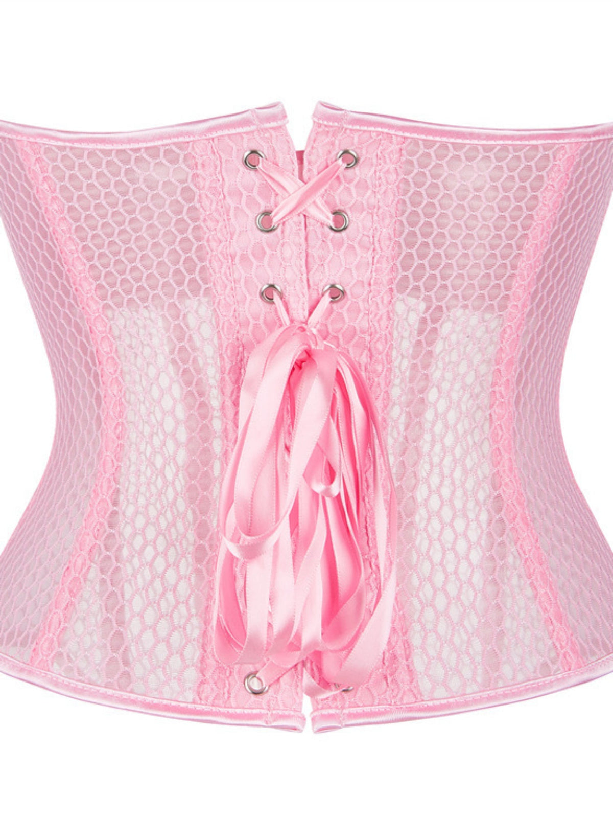 Sheer Mesh Strapless Corset Top