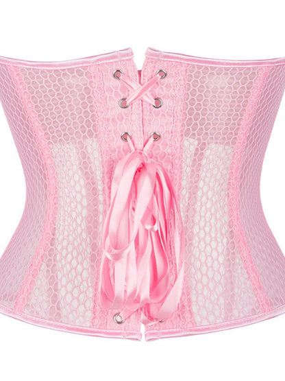 Sheer Mesh Strapless Corset Top