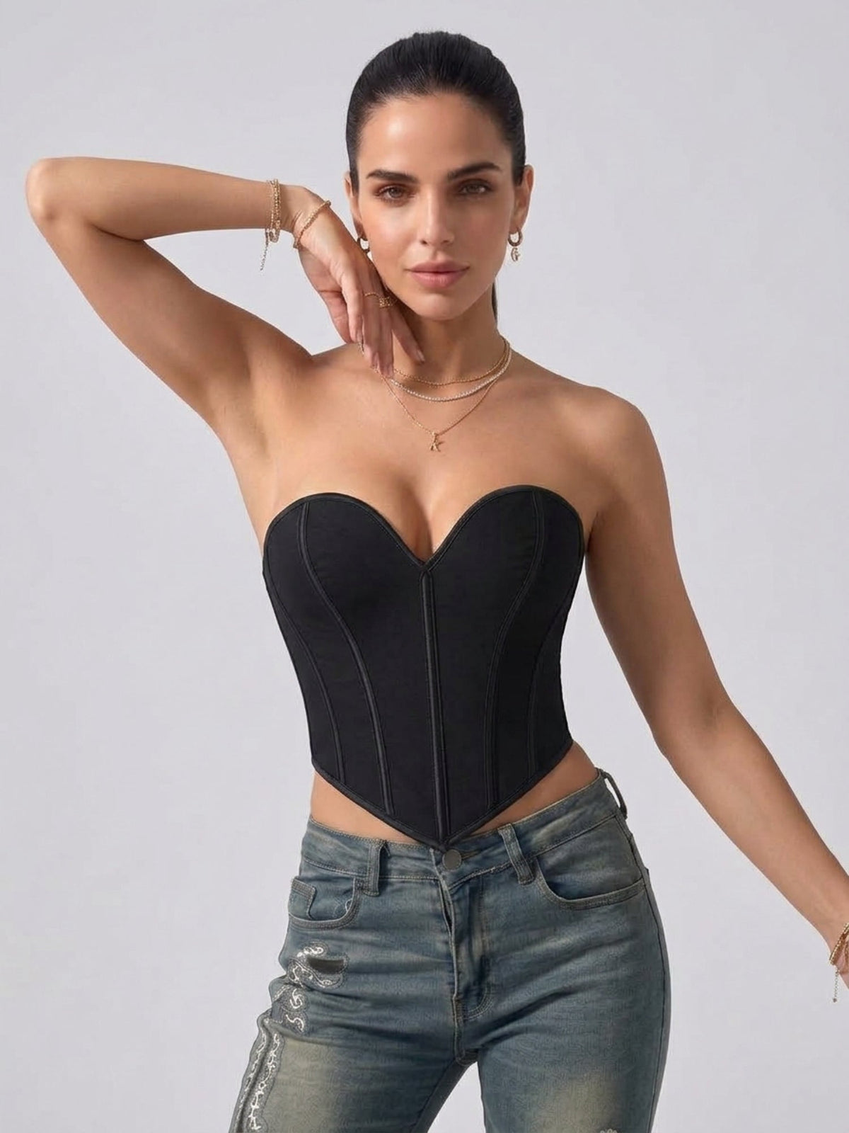 Sculpting Strapless Sweetheart Corset Top