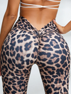 Leopard Deep V Back Scrunch Bum Shorts