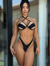 ❤ZASUWA Female Sexy Mesh Halter Adjustable Strap Beach Bikini Set