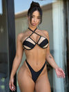 ❤ZASUWA Female Sexy Mesh Halter Adjustable Strap Beach Bikini Set