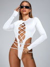 🖤ZASUWA Female Fashion Lace-up Bodysuit